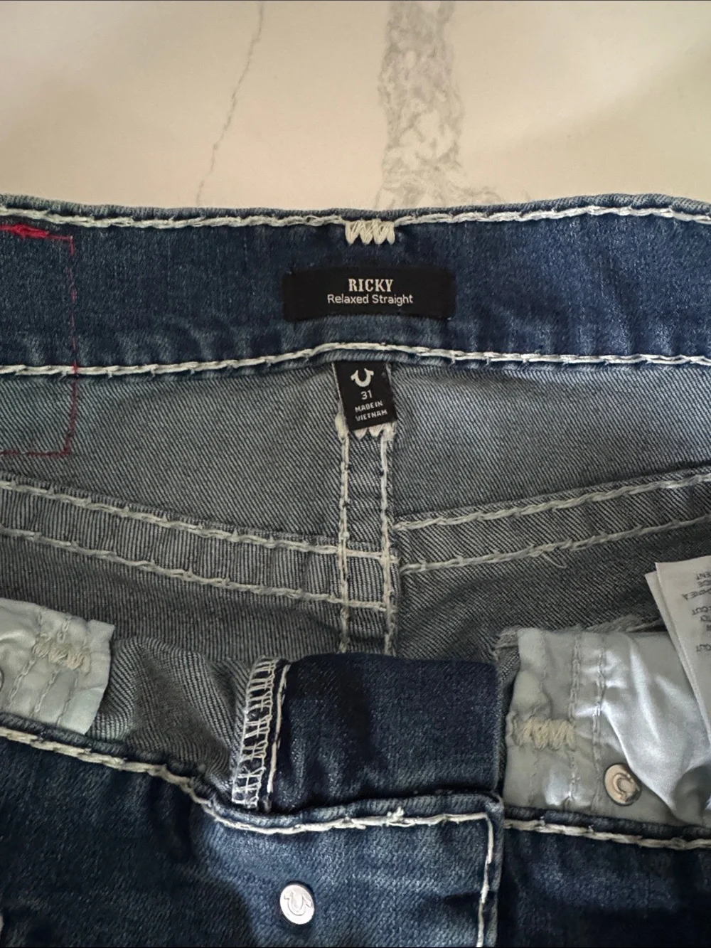 True Religion Men’s Medium Washed Blue Bootcut Jeans